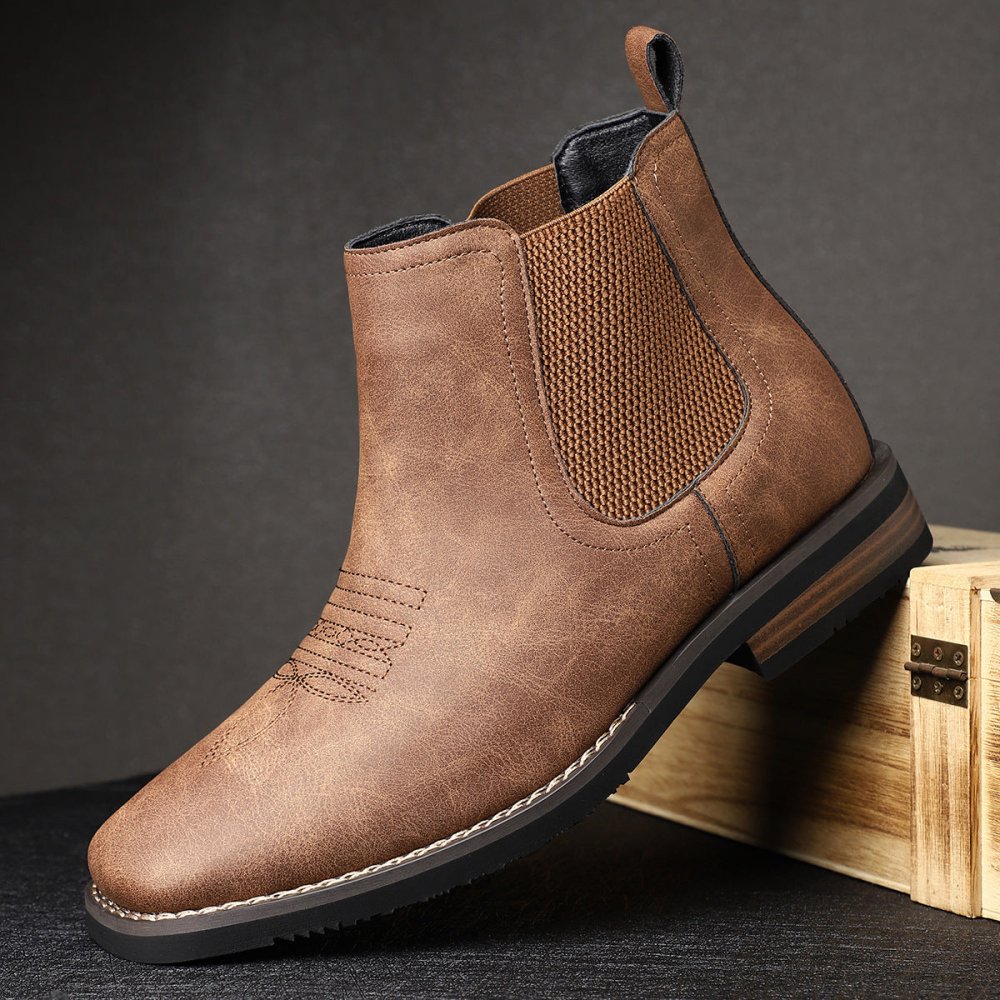 Brown Chelsea ankle boots for men