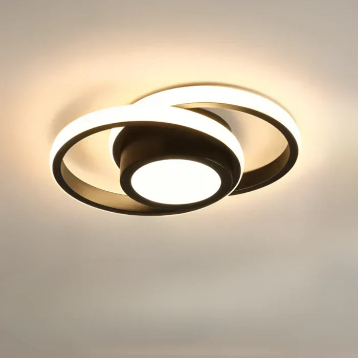 Modern LED Taklampa Dubbel Ringdesign