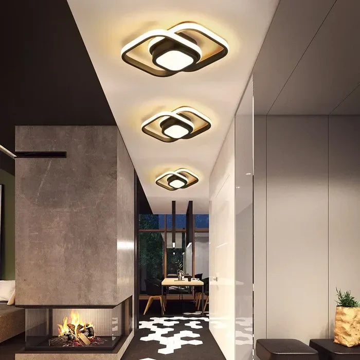 Modern LED Taklampa Dubbel Ringdesign
