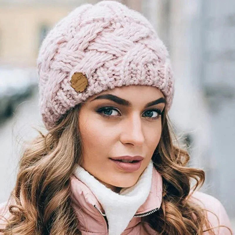 Women's pull-on knitted winter hat with cozy ribbed construction and everyday fit