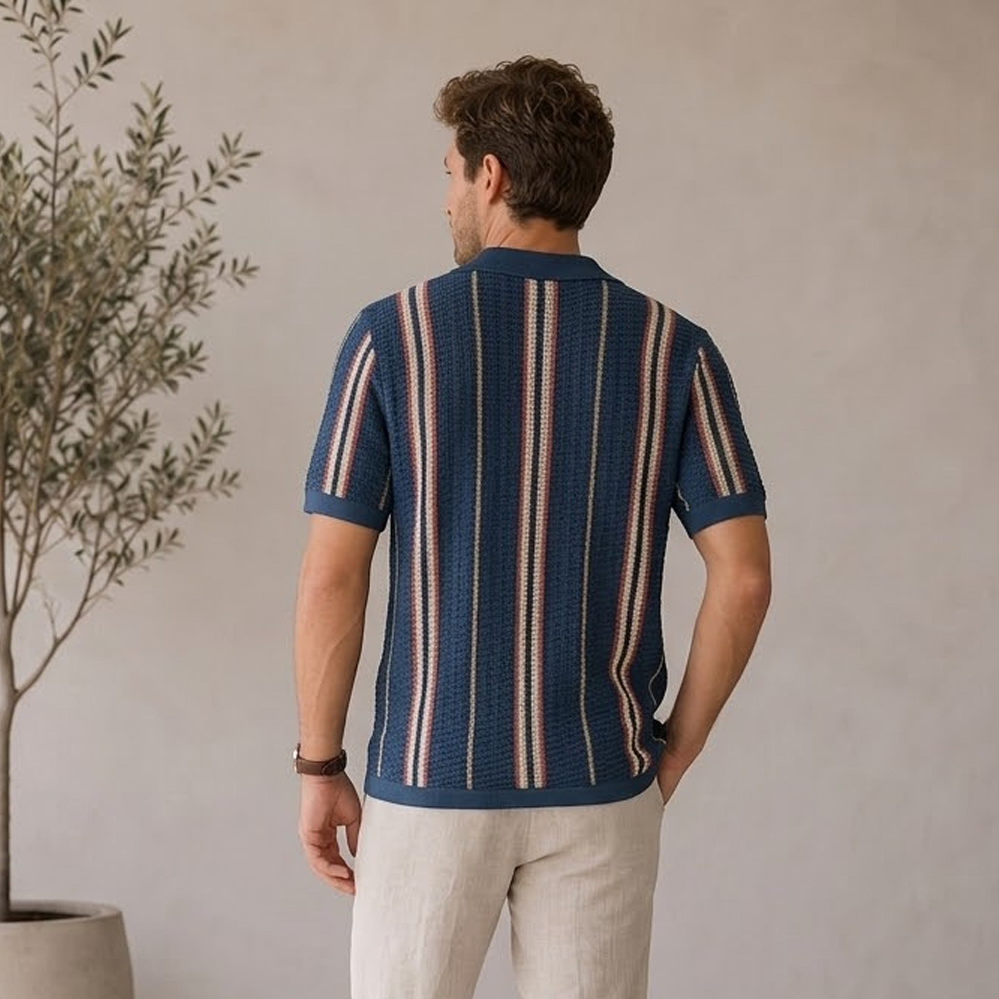 Polo Shirt Contrast Panel Men
