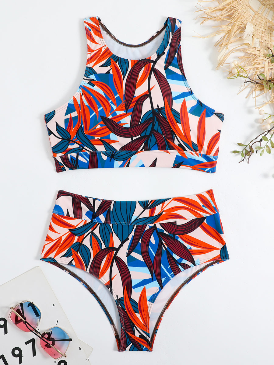 Bikini med hög hals och högmidjade trosor för dam  Shapewear