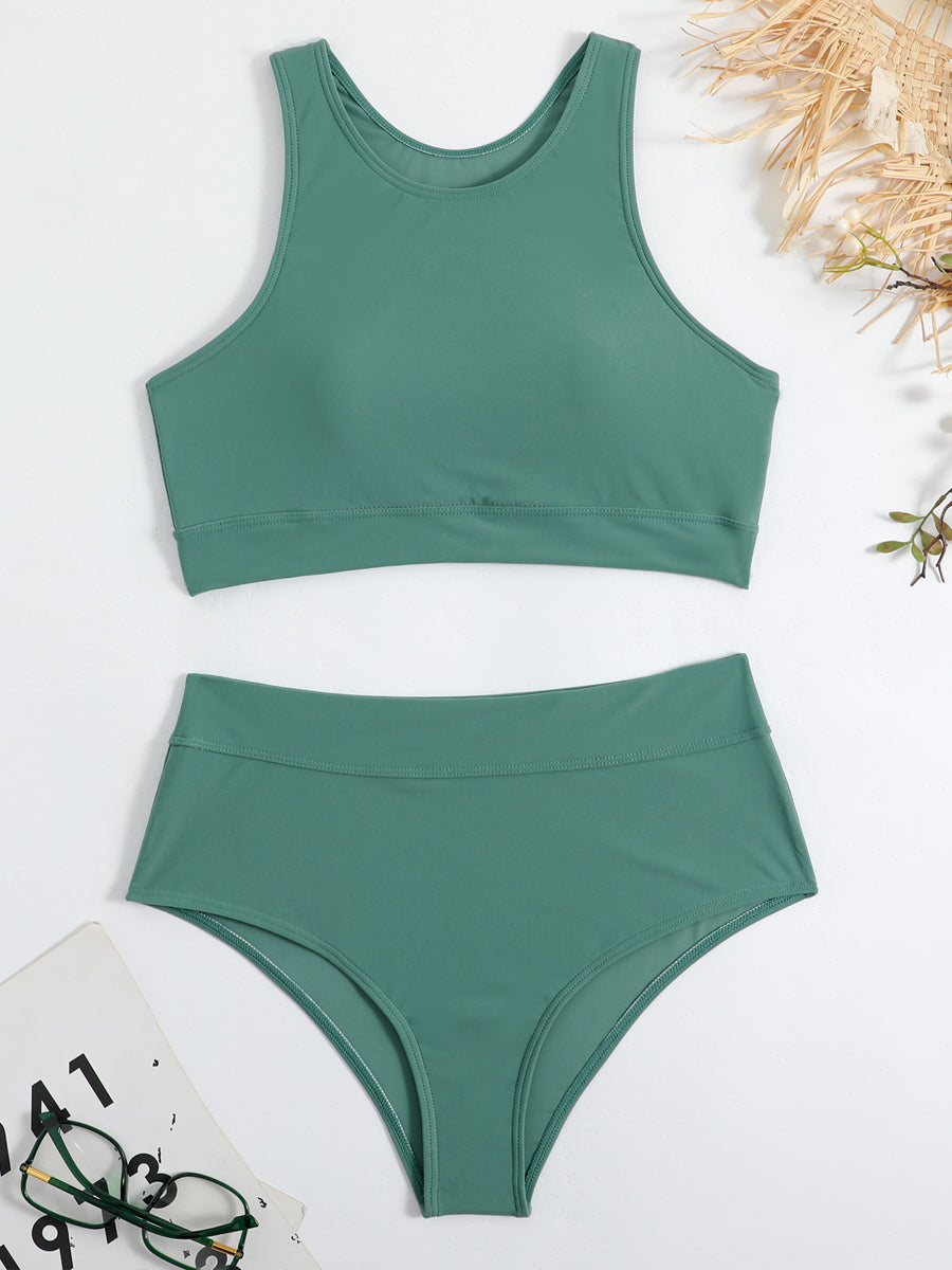 Bikini med hög hals och högmidjade trosor för dam  Shapewear