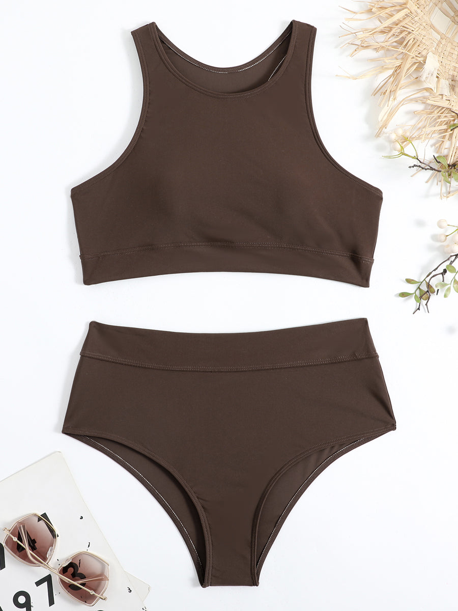 Bikini med hög hals och högmidjade trosor för dam  Shapewear