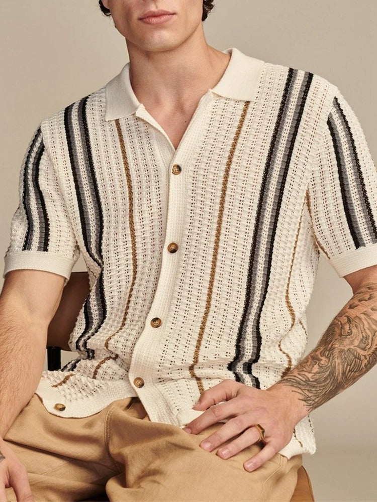 Polo Shirt Button Placket for Men