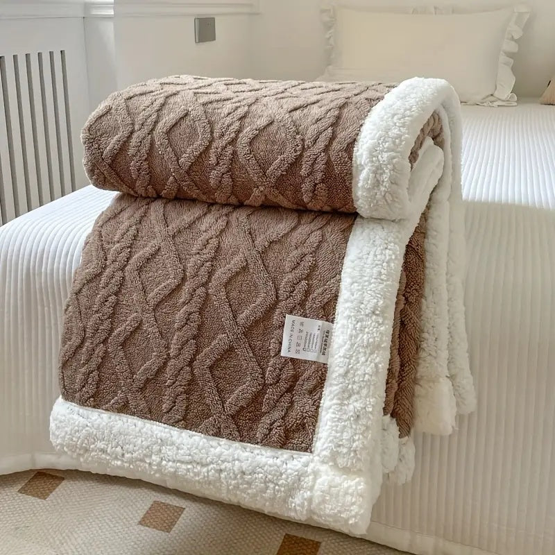 Lyxig Plyschfilt med Sherpa – Hem