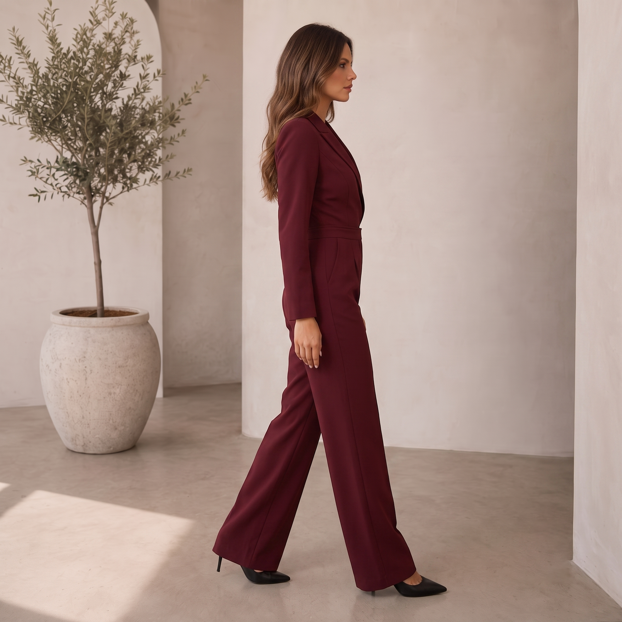 Woven Jumpsuit Wide Leg Women