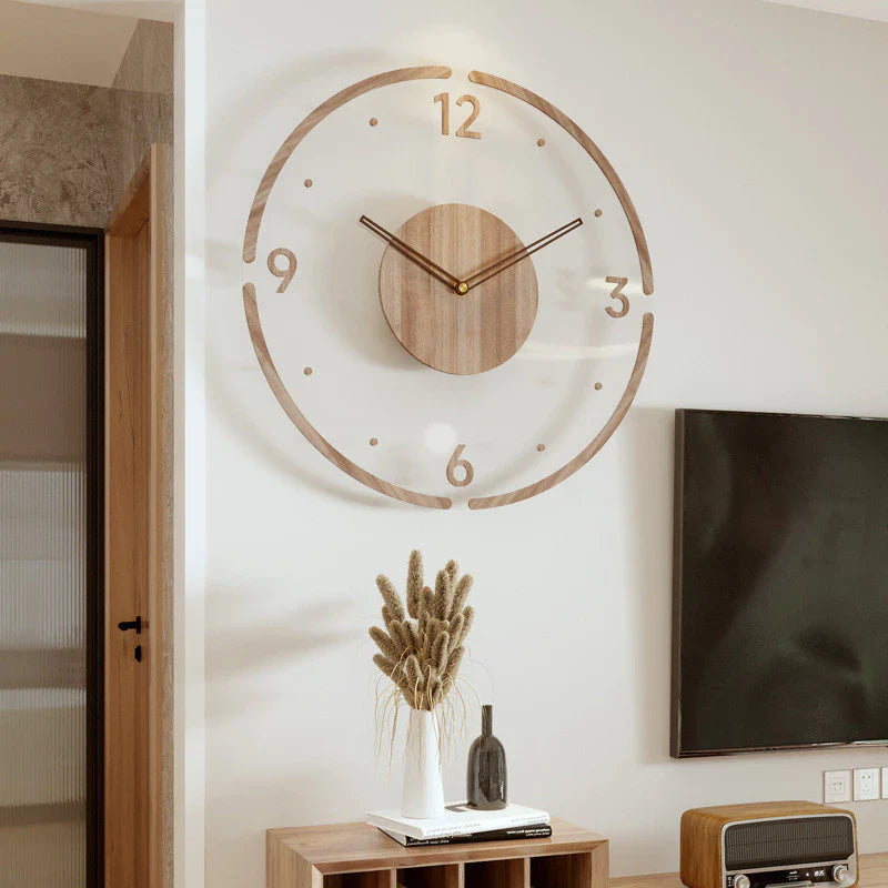 Skandinavisk Träväggklocka Minimalistisk Design