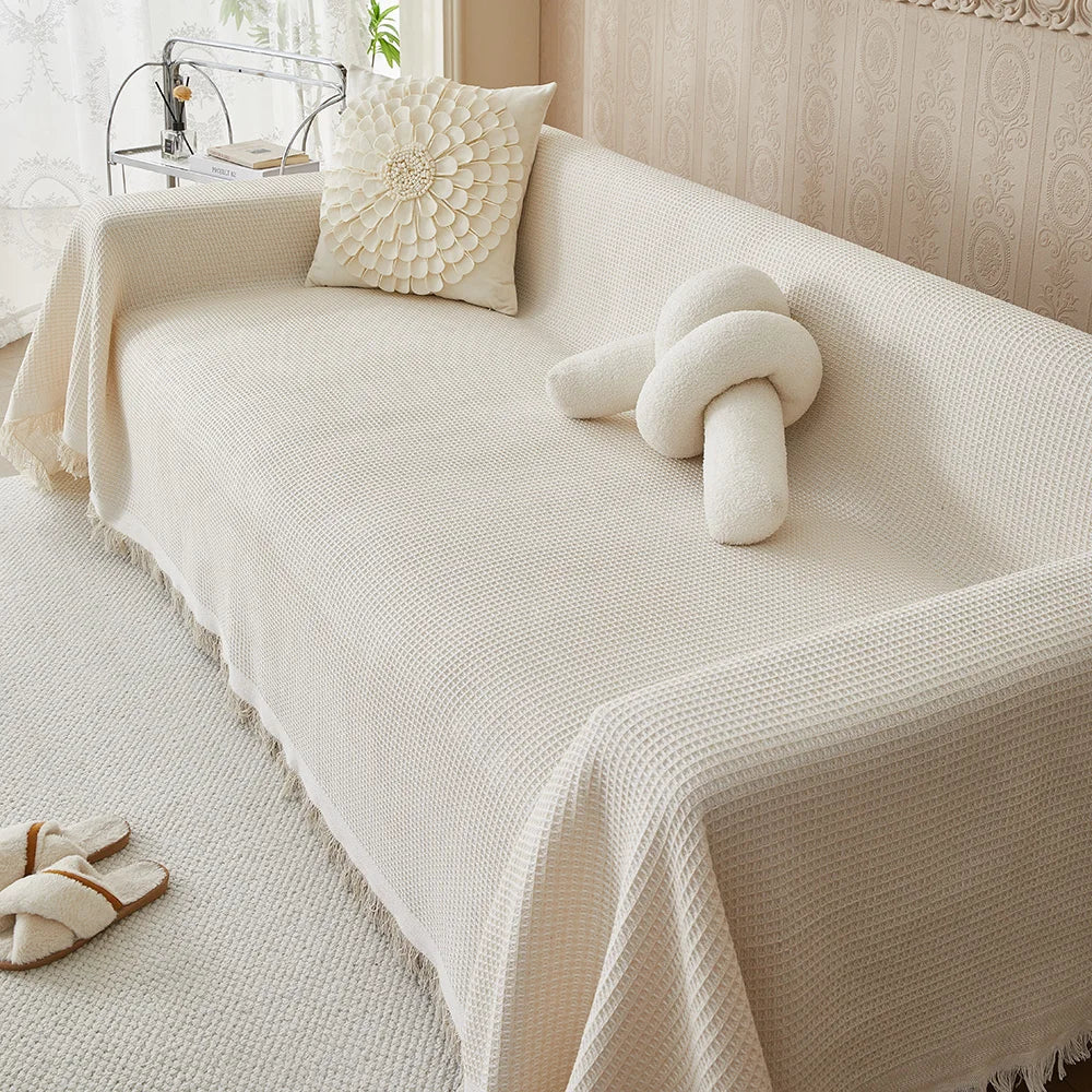 Soffskydd i vaffeltyg med stretch för perfekt passform