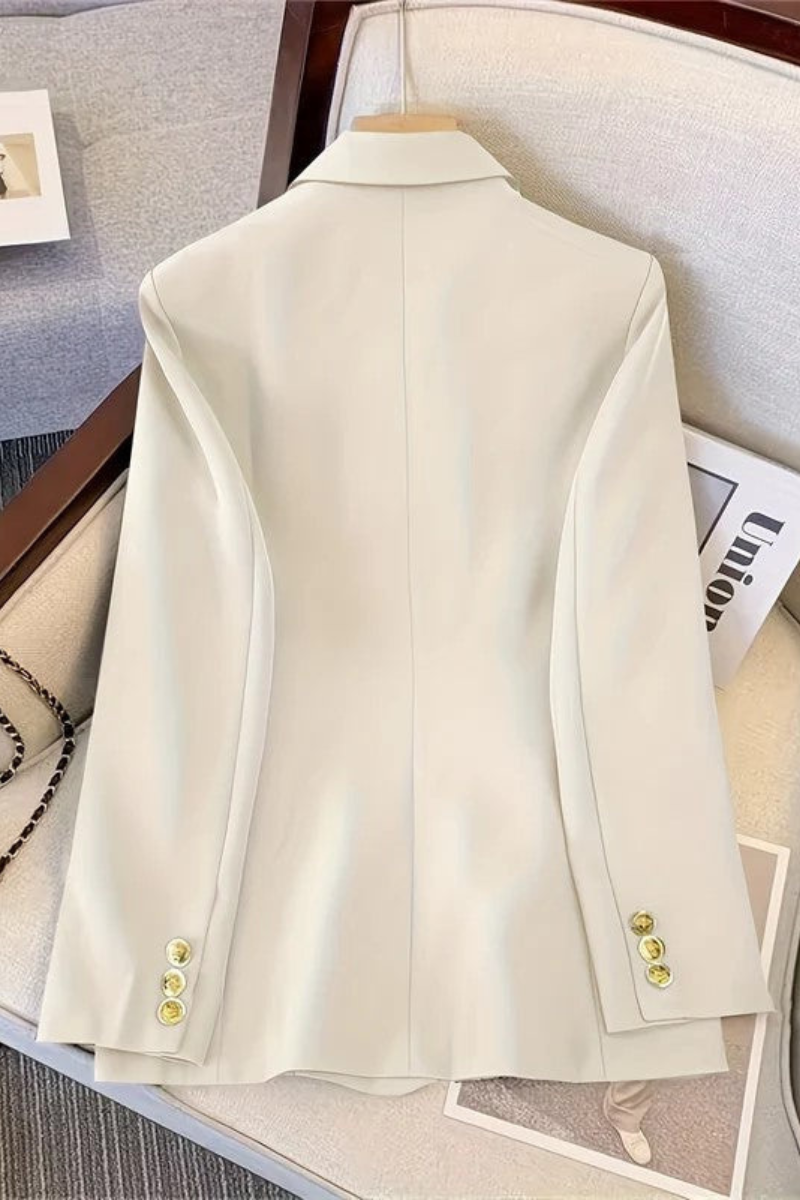 Polyester blazer med dubbla knapprader och skräddarsydd passform