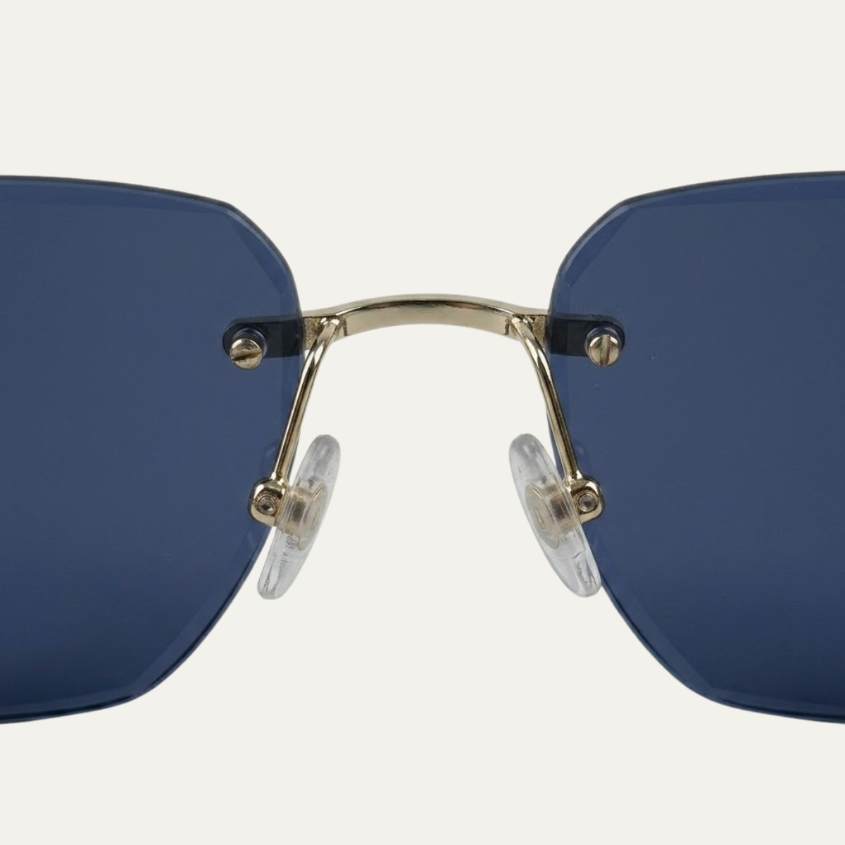 Rectangular gradient sunglasses worn from front