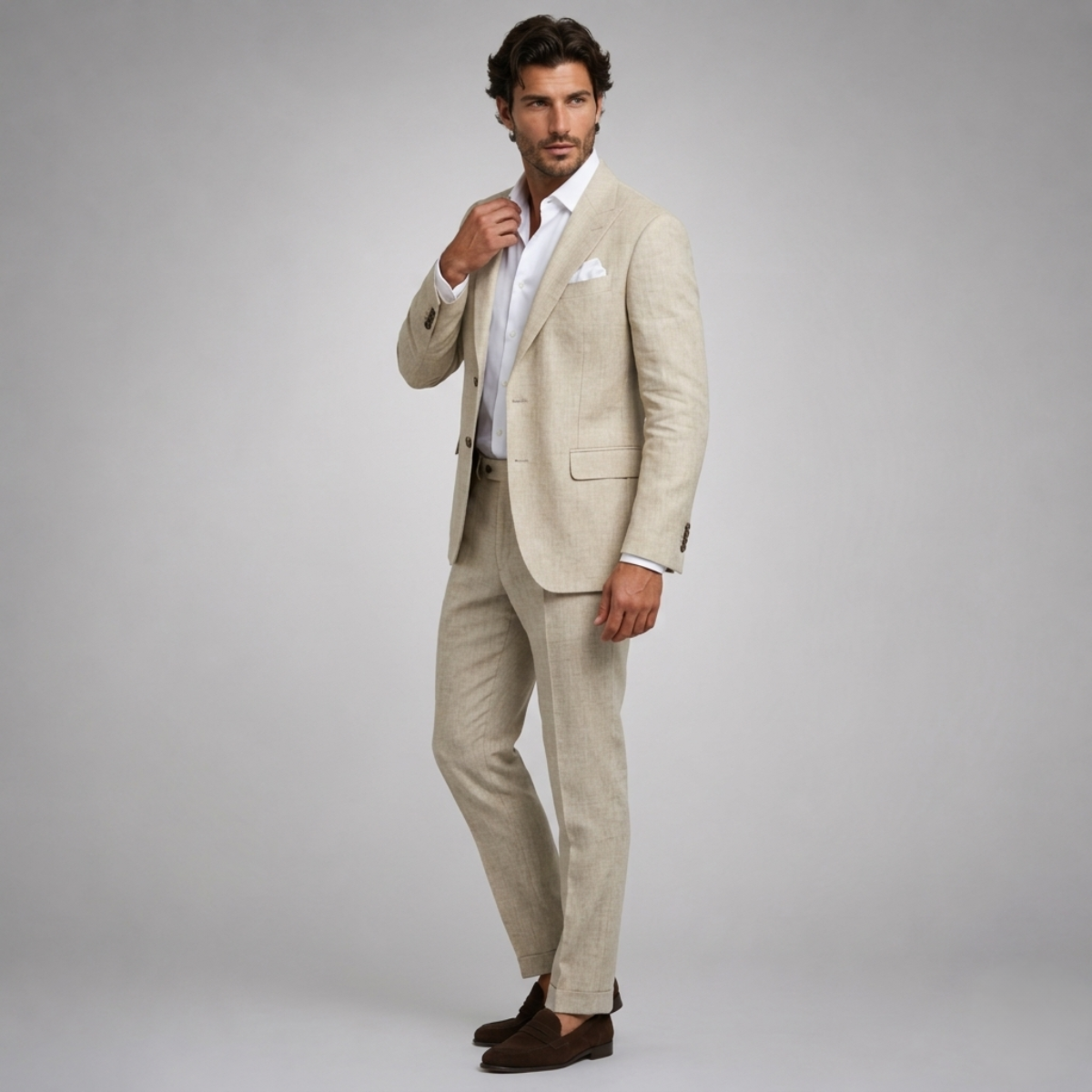 Tailored blazer suit with slim fit trousers