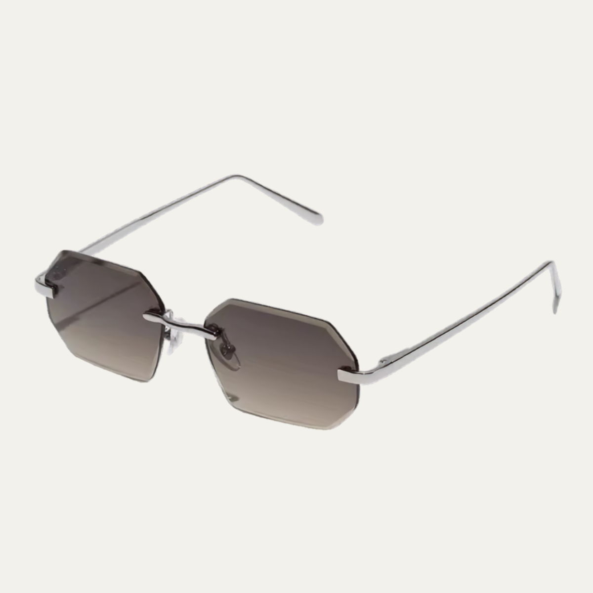 Rimless sunglasses with gradient lenses and slim temples