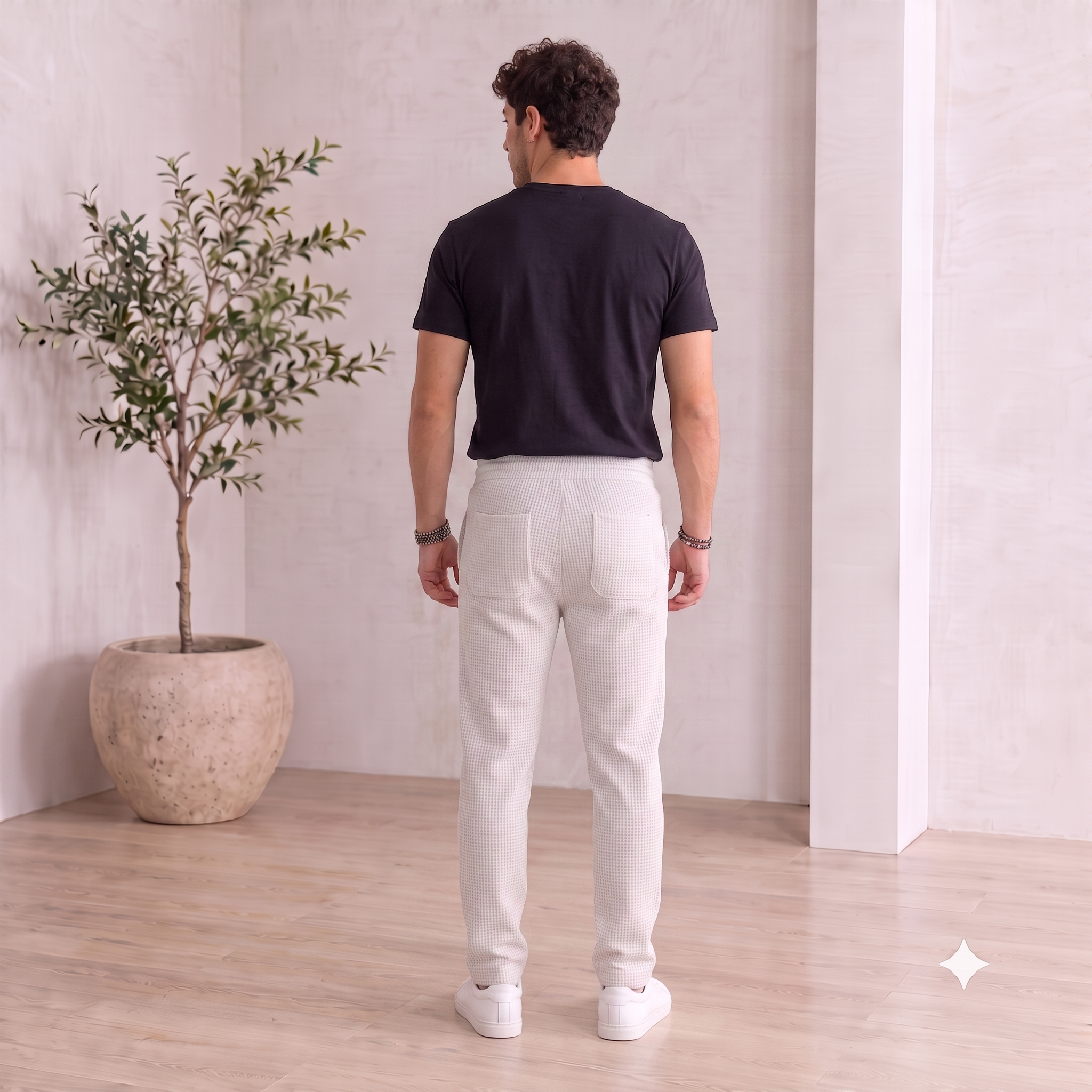 Textured Drawstring Pants Men
