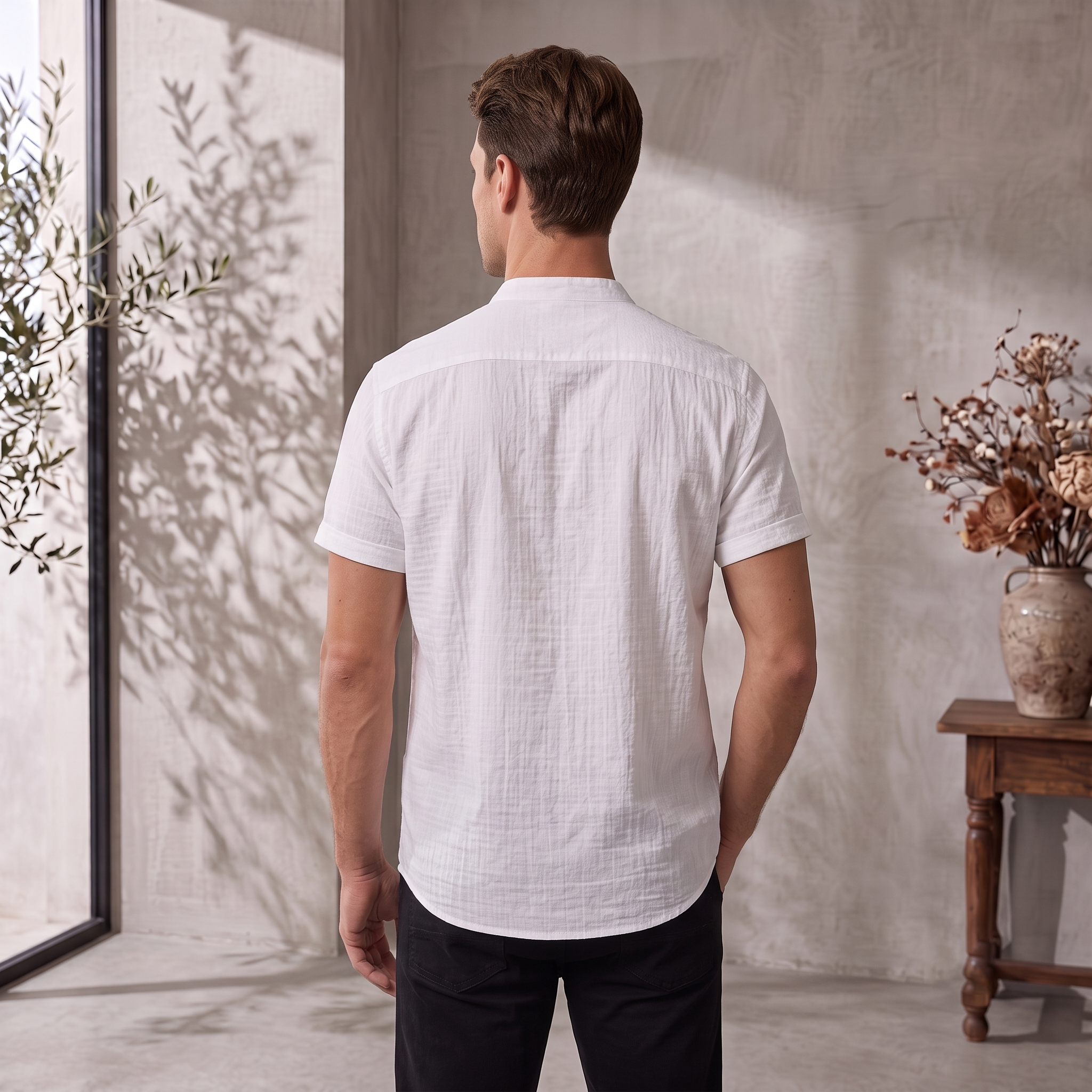 Short Sleeve Shirt Chest Pocket Men