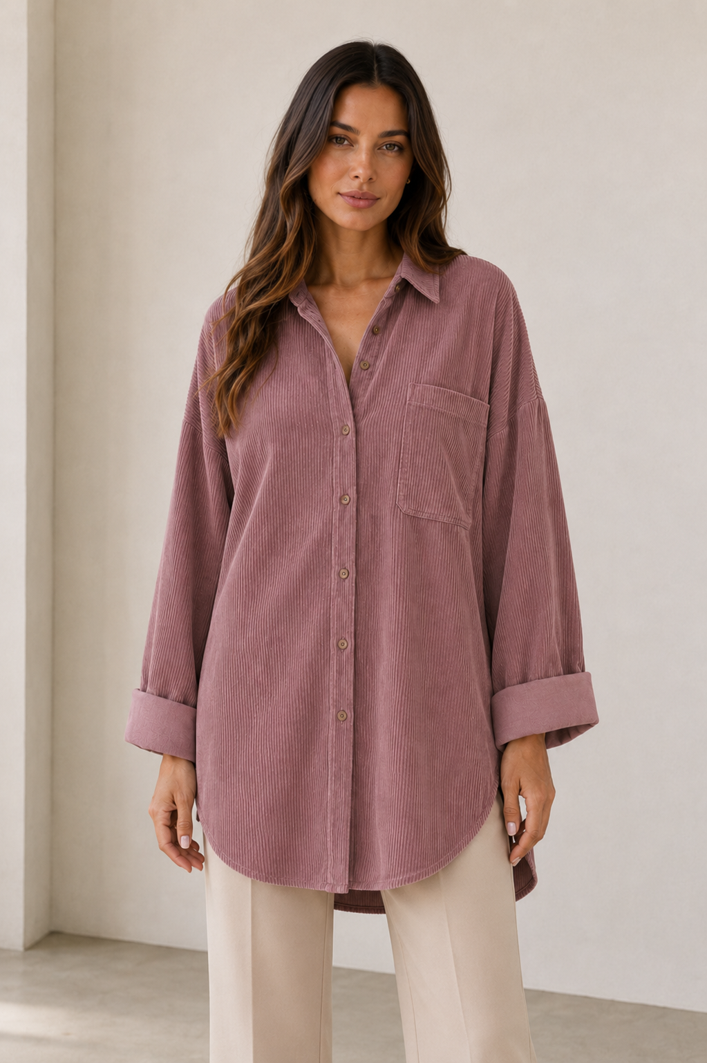 Lightweight corduroy shirt for layering