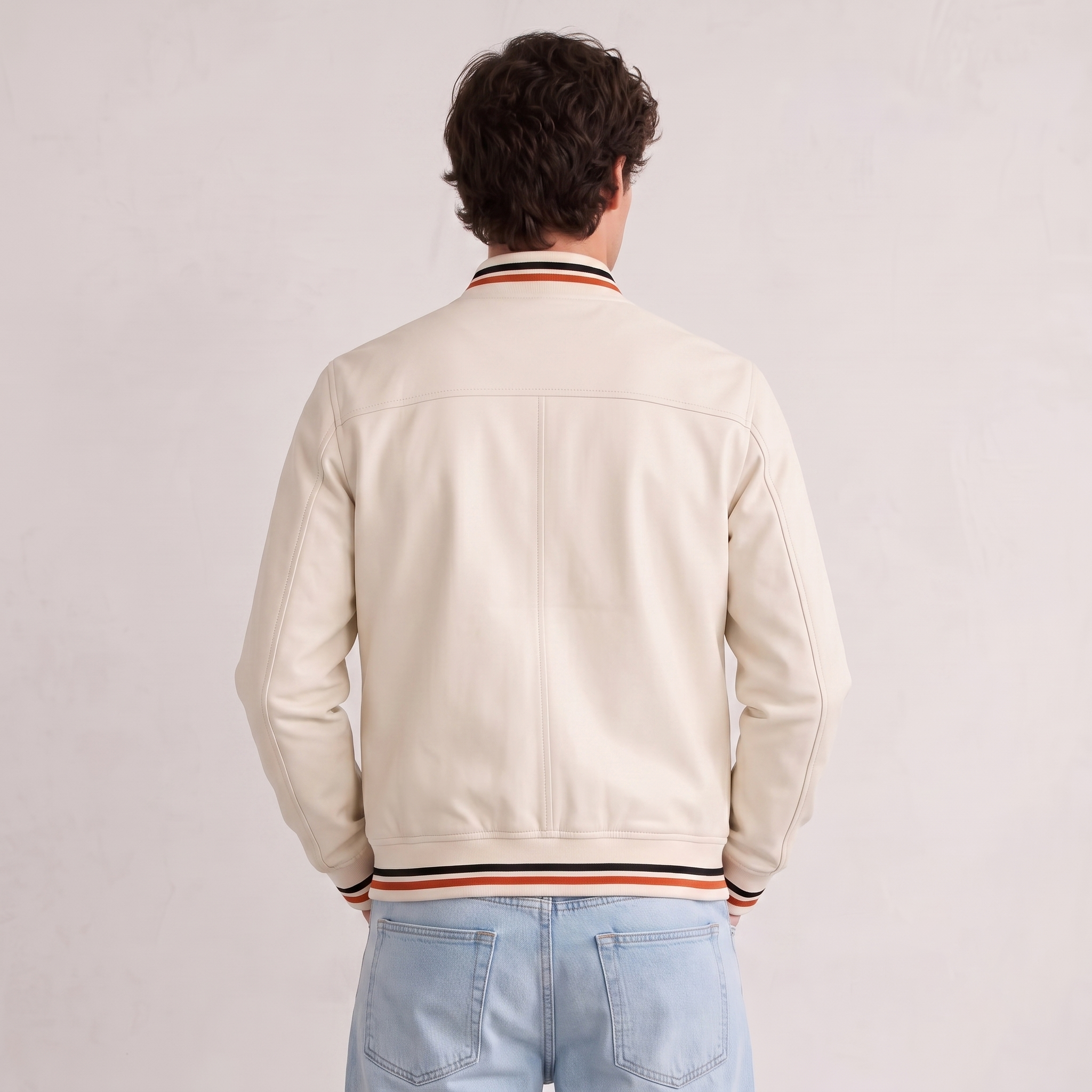 Minimalist Bomber Jacket Stripe Detail Men